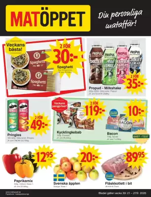 Matöppet reklamblad (giltig till och med 27-09)