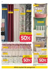 Rusta reklamblad vecka 39 Sida 10: Utgående gardinkappor €49,50, Rustas utgående kuddar och kuddfodral €39,90