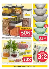 Rusta reklamblad vecka 39 Sida 8: Kylskåpsförvaring €14,90, Serveringsskål med lock €64,50