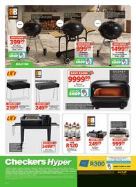 Checkers catalogue Page 20: BushBaby/LK's Mini Braai €219,99, LK's Large Entertainer Braai €3.499,99