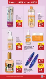 Catalogue ALDI semaine 40 page 27: MAYBELLINE MASCARA THE ROCKET €2,70, Evoluderm Soin visage à la vitamine C €4,99