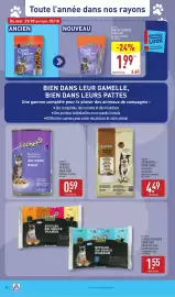 Catalogue ALDI semaine 40 page 38: Cachet Émincés en sauce pour chat €0,59, ROMÉO CROQUETTES POUR CHIEN €4,49