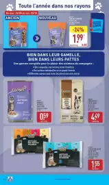 Catalogue ALDI semaine 40 page 38: Cachet Émincés en sauce pour chat €0,59, ROMÉO CROQUETTES POUR CHIEN €4,49