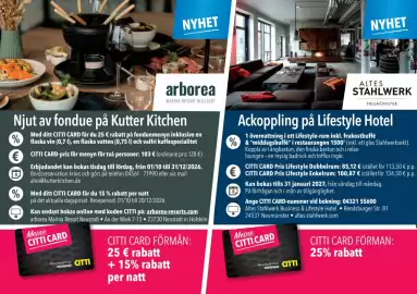 Citti reklamblad Sida 5: Ackoppling på Lifestyle Hotel, Njut av fondue på Kutter Kitchen, EUR 128, Medlemspris €128,00
