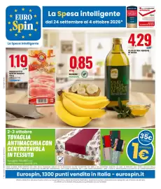 Volantino Eurospin Pagina 1: * Per i punti vendita aperti la domenica Eurospin Italia * EURO ⭑ *Spin** La Spesa intelligente