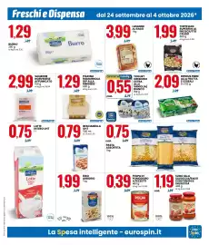 Volantino Eurospin Pagina 5: Polpa di pomodoro a pezzetti Dolly Sole €0,39, Piadina Romagnola IGP alla Riminese €1,29