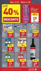 Folheto ALDI semana 40 Página 19: Tetley Infusão de Frutos Vermelhos €1,94, Knoppers Mini Bolachas Wafer €2,69