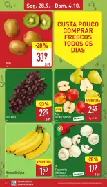 Folheto ALDI semana 40 Página 2: Cogumelos Nacionais €1,19, Uva Roxa €2,29