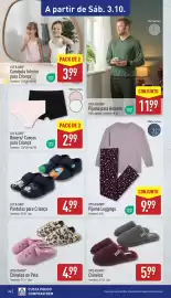 Folheto ALDI semana 40 Página 26: Pijama Leggings Up2fashion €9,99, Pantufas para Criança €4,99