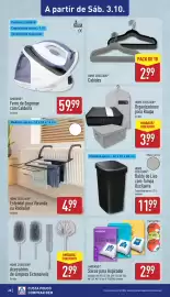 Folheto ALDI semana 40 Página 28: Ambiano ferro de engomar com caldeira €59,99, Cabides home creation® €2,99
