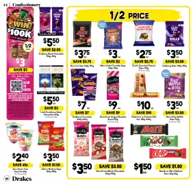 Drakes catalogue week 39 Page 12: Darrell Lea Original Rocklea Road €9,00, Toblerone Pralines Gift Box €10,00