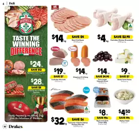 Drakes catalogue week 39 Page 4: Petuna Tasmanian Atlantic Salmon Portions Skin On €32,00, Big Crunch Sushi €8,00