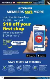 Ritchies catalogue week 39 Page 10: RITCHIES IGA 156th BIRTHDAY Spend $40° or more in-store RITCHIES *T&Cs apply. MEMBERS