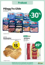 Joker kundeavis uke 39 Side 5: Nystekte Rundstykker €15,00, Pålegg fra Gilde €29,90