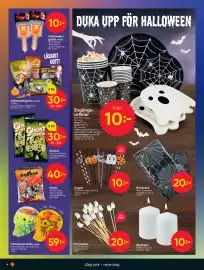 DollarStore annonsblad Sida 4: Funlab Halloweengodis €30,00, Hultén Halloweenskalle €59,00
