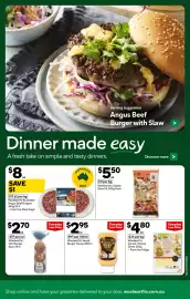 Woolworths catalogue week 39 Page 5: Woolworths Australian Angus Beef Burgers – From the Meat Dept €8,00