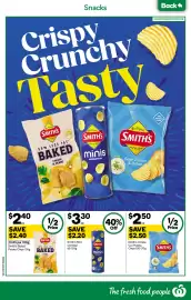 Woolworths catalogue week 39 Page 6: Smith's Baked Potato Chips €2,40, Smith's Mini Canister €3,30