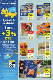 Catálogo Caprabo Página 6: Eroski musclos amb salsa de tomàquet €3,79, Anxoves de l'escala filets d'anxova €7,35