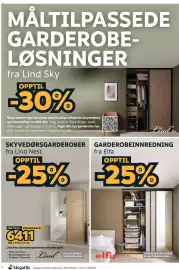 Megaflis kundeavis Side 4: Lind Nest skyvedørs garderobe eik med speil €6.411,00, Elfa garderobeinnredning