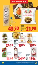Lidl reklamblad vecka 40 Sida 11: Kuljanka rökt skinka €23,07, Kuljanka pickled gherkins €24,90