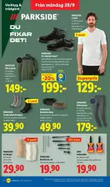 Lidl reklamblad vecka 40 Sida 19: Parkside Termo arbetstrumpor €39,90, Parkside packtejp €29,90