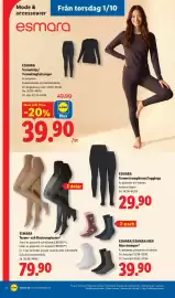 Lidl reklamblad vecka 40 Sida 23: Esmara Termo- och finstrumpbyxor €79,90, Esmara termotrumpbyxor/leggings €29,90