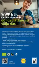 Lidl reklamblad vecka 40 Sida 5: WWF & Lidl: Certifierad palmolja gör det lättare att välja rätt. Palmolja finns i många