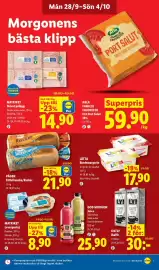 Lidl reklamblad vecka 40 Sida 6: Lätta bordsmargarin €17,90, Matriket skivat pålägg €14,90