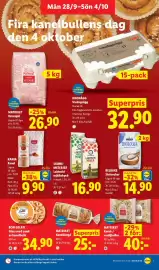 Lidl reklamblad vecka 40 Sida 8: Matriket kanel-/vaniljbullar €40,00, Belbake strösocker €14,90