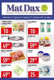 Matdax reklamblad vecka 39 Sida 1: Färsk fläskkarré €59,95, Torkad ananas torkad papaya €10,00