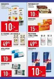 Matdax reklamblad vecka 39 Sida 20: Celsius energidryck €10,00, Biosalma immun brus €15,00