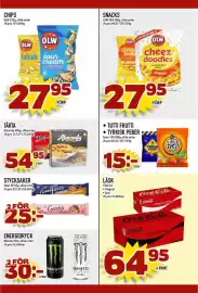 Matdax reklamblad vecka 39 Sida 24: Olw chips €27,95, Fazer crunchy €25,00