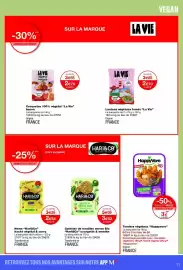 Catalogue Monop' page 11: Happyvore Tenders végétaux €3,00, Hari&Co Galettes de lentilles vertes Bio €3,82