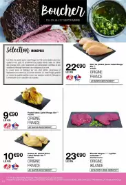 Catalogue Monop' page 14: Label Rouge Poulet blanc €9,90, Bavette Aloyau €23,90
