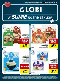 Globi gazetka tydzień 39 Strona 2: Wafelki mini Carrefour orzechowe €4,99, Tortilla Carrefour pszenna €3,29