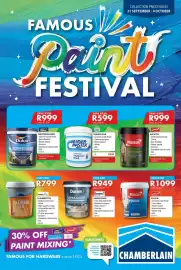 Chamberlain catalogue Page 1: Berger-Master Paints Nukote PVA €599,00, Plascon MICATEX €999,00