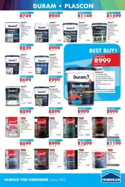 Chamberlain catalogue Page 3: Duram ONE FOR PLASTER €479,00, Plascon Velvaglo Non-Drip Enamel €1.099,00