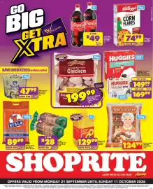Shoprite catalogue Page 1: Farmer's Choice Chicken €19,99, Nyala Super Maize Meal €89,99