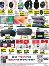 Pick n Pay catalogue Page 4: Canon Pixma MG2541S 3-in-1 Printer €599,00, SAMSUNG 24" Full HD Monitor €1.999,00