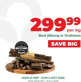 Food Lover's Market catalogue Page 6: Beef Biltong or Droëwors €299,99