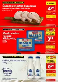 Biedronka gazetka tydzień 39 Strona 2: OFERTA OD 21.09 DO 23.09 Świeża ćwiartka kurczaka pakowana próżniowo Kraina Mięs 0,50