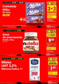 Biedronka gazetka tydzień 39 Strona 3: Krem do smarowania Nutella €9,50, Mleko UHT 3,2% Mleczna Dolina €1,49