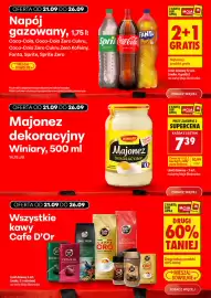 Biedronka gazetka tydzień 39 Strona 4: OFERTA OD 21.09 DO 26.09 Napój gazowany, 1,75 I: Coca-Cola, Coca-Cola Zero Cukru