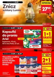 Biedronka gazetka tydzień 39 Strona 5: OFERTA OD 21.09 Znicz szklany Lumia SUPERCENA /szt. OFERTA OD 21.09 DO 26.09 Kapsułki