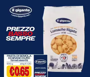 Volantino Il Gigante Pagina 18: Lumache Rigate n°39 €0,65