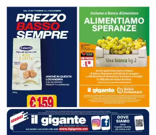 Volantino Il Gigante Pagina 36: Il gigante Frollini Rustici con Riso e Latte €1,59, Uva bianca €1,78