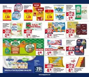 Volantino Il Gigante Pagina 9: Mozzarella fior di latte caseificio pugliese €1,99, Kinder fetta al latte Ferrero €1,99