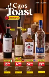 Biedronka gazetka | Alkohole Strona 1: Whiskey Jim Beam White €57,99, Wódka Finlandia €59,99