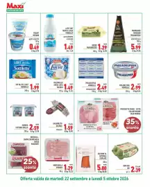 Volantino Maxi Supermercati Pagina 4: Mozzarella Santa Lucia Galbani €1,49, Mortadella Vismarissimi €1,29