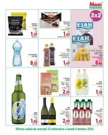 Volantino Maxi Supermercati Pagina 7: Acqua naturale Sant'Anna €0,35, Caramelle Rossana €1,39
